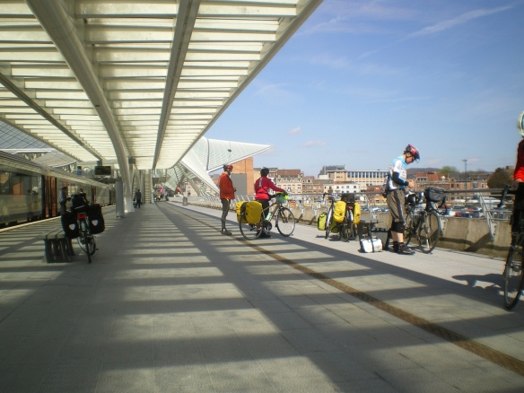 On the platform at Liège-Guillemins train station