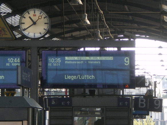 Our train for Liège is late